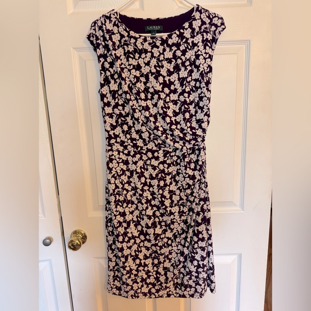Ralph Lauren Purple Floral Midi Dress